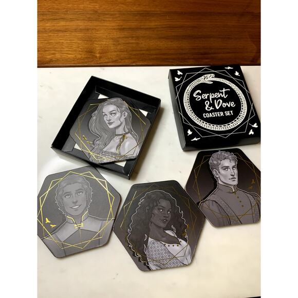 Serpent and Dove 4 Coaster Set - Picture 1 of 2